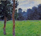 Claude Monet Two Trees in a Meadow painting